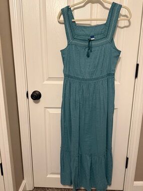 Women’s Old Navy Teal Maxi Sundress with Square Neckline